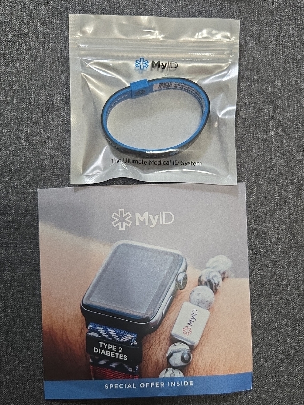 Blue Silicone Medical ID Wristband